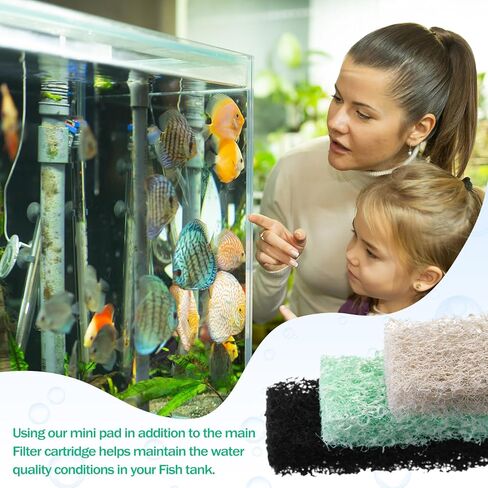 24 قطعة من فلتر حوض السمك، مخفض الأمونيا، مزيل الأمونيا لحوض السمك، مرشحات خزان الأسماك، وسادة فلتر حوض السمك متوافقة مع QuietFlow LED PRO Model 10 in Kuwait