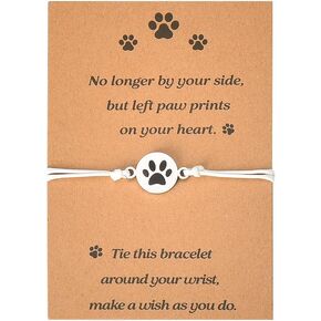 Loss of Dog Cat Sympathy Gifts for Men Women Cat Dog Paw Bracelet for Cat Dog Lover Gifts for Friends Paw Print Bracelets