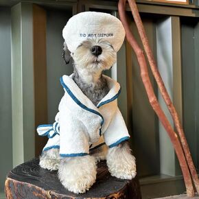 Spa Days Set Dog Drying Coat Bathrobe Towel Fast Drying Super Absorbent Dog Bath Robe for Drying Dogs Cute Dog Costumes Set for Dogs (Chest Less Than 60cm/23.6in)