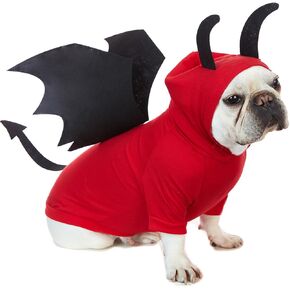 Dog Halloween Costumes Funny Halloween Dog Demon Hoodies Devil Pet Clothes for Dogs Cats Cosplay clothing (S)