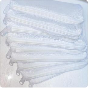 أكياس وسائط فلتر، أكياس وسائط فلتر حوض السمك 10 قطع مقاس 12.9 × 9 بوصة أكياس شبكية من النايلون لحوض السمك مع سحاب بلاستيكي، حقيبة شبكية دقيقة بيضاء لخزان الأسماك لحبيبات الكربون والكرات الحيوية وحلقات السيراميك in Kuwait