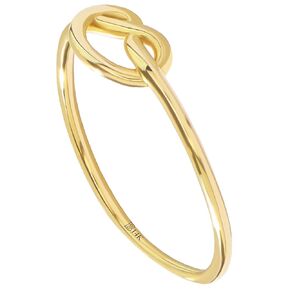 14k Solid Gold Minimalist Statement Rings for Women Thin Real Gold Rings Dainty Cubic Zirconia Rings Trendy Everyday Rings (Love Knot, 8)
