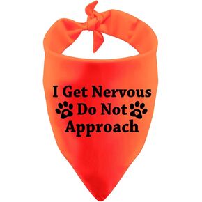BLUPARK Funny Dog Bandana I Get Nervous Do Not Approach Triangle Printed Bibs Pet Scarf(I Get Nervous)