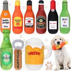 9 قطع زجاجة مياه بيرة، ألعاب للكلاب تصدر أصواتًا كبيرة، ألعاب للكلاب تصدر أصواتًا كبيرة الحجم، تصميم فتاحة البيرة، ألعاب للكلاب، ألعاب تفاعلية مضحكة للكلاب مع أصوات صرير للكلاب الصغيرة والمتوسطة in Kuwait