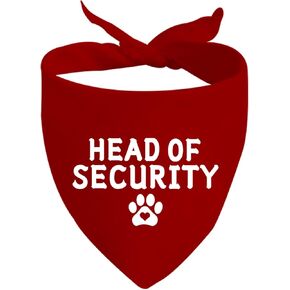 JXGZSO 1 Piece Baby Announcement Dog Bandana Head of Security Dog Bandana Pet Bandana Dog Gift for Dog Lover Gift (Head of Security D)
