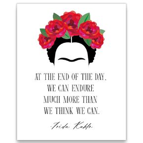 ‘We Can Endure' Frida Kahlo Quote Wall Art | Modern Red 8x10 UNFRAMED Print | Spanish, Bohemian, Positive, Inspirational, Typography, Motivational Home Decor