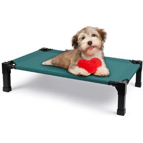 Cooling Elevated Dog Bed, Raised Dog Bed with Washable Breathable Mesh and Metal Frame, Portable Dog Cot Bed with No-Slip Feet for Outdoor and Indoor Use
