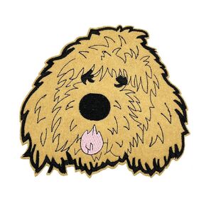 Doodle Embroidered Iron On Patch (Golden) (large doodle)