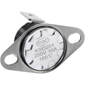 KSD201 160-10A Thermostat Temperature Thermal Control Cutoff Switch Sensor Fits for Microwave Thermostat, to many kinds of small appliances 1 Pcs