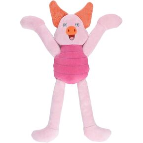 Squeaky Dog Toys, Soft Plush Stuffed Dog Toy with Crinkle Paper, Indestructible Dog Chew Toys for Aggressive Chewers (Longhand Pig)