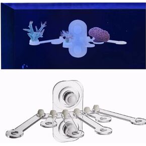 Pssopp Acrylic Aquarium Coral Rack Transparent Fish Bracket Holder Coral Frag Plugs Rack Live Fish Suction Cup Stand with Six Claw