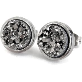 أقراط أذن رمادية اللون مع دروزي مقلد - أقراط حديثة كبيرة للرجال للجنسين in Kuwait