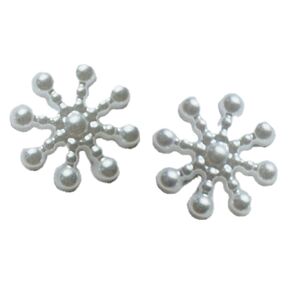 Hypoallergenic Large Shiny Snowflakes Stud Earrings on Plastic Posts