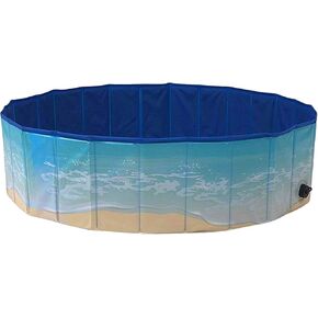 Midlee Dog Pool - Foldable & Portable Outdoor Bathing Tub (63" Diameter)
