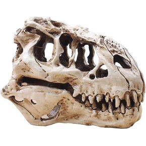 T-Rex Skull Dinosaur Resin Craft Gifts Home Decor Replica Fish Tank Statue Tyrannosaur Skull Skeleton Aquarium Decoration (B)