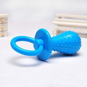Blue Dog Pacifier,Chew Toys,Mini Bite Resistant Bell Shape Rubber Pacifier,Pet Dog Puppy Molar Chew Training Toy,Bell Chewing Playing Training Toys for Pet Puppy Dog Cat Pet Supplies 1 piece