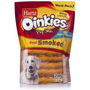 Hartz Oinkies Pig Skin Twists Chews, Pack of 2