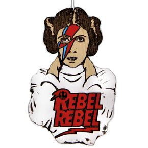 Princess Leia Rebel Rebel Christmas Ornament | Hand-Painted Star Wars Rockstar Mashup Wood Holiday Decoration