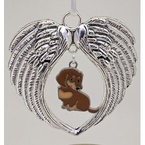 Brown and Tan Dachshund Weenie Dog Memorial Christmas Ornament