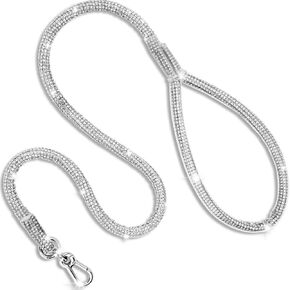 Elegance and Luxurious Full Rhinestone Dog Leash 43 Inch with Full Diamond Design with Comfortable Handle Ideal for Weddings and Daily Walks Dog Harness Jewelry Accessories for Dogs