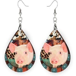 Pig Earrings - Pig Lover - Piglet - 4-H - Swine - Pig Teardrop Earrings - Western Pig Earrings - Western Dangle Earrings in Saudi Arabia