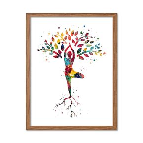 Yoga Tree Pose Watercolor Art 8x10 inc. Unframed Print Meditation Wall Art Yoga Positions Wall Decor Yoga Studio Artworks Spiritual Meditation Yoga Class Yoga Lovers Gift For Yogi