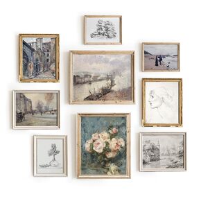 Set 9 Vintage Wall Art, Landscape Wall Art, Country Landscape Wall Art, French Country Farmhouse Decor, French Farmhouse Decor, Vintage French Art Prints Posters(11x14 IN UNFRAMED)