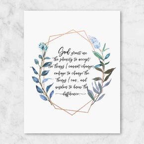 The Serenity Prayer Print, God Grant Me the Serenity, Great Gift, Home Decor, Bedroom Art Print, UNFRAMED, 8x10 inch