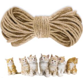 Sisal Rope for Cat Scratching Post Tree-1/4 Inch by 100 Ft, Cat Tree Rope Twine for Cat Scratching Post Replacement (Green/White/Natural Mix Color) in Saudi Arabia
