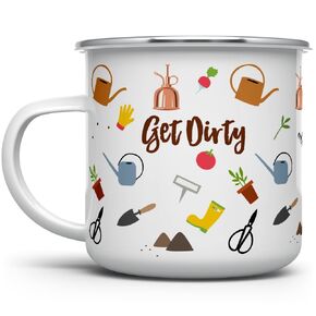 Gardening Plant Lover Campfire Coffee Mug, Houseplant Tea Camping Cup, Gardner Landscape Green Thumb Gifts (16oz)