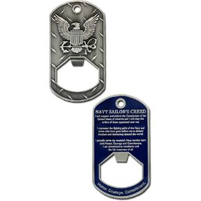 U.S. Navy Sailor's Creed Bottle Opener Dog Tag