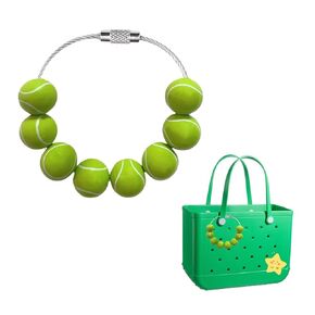 سحر إكسسوارات حقيبة Bogg الرياضية، سحر الخرز الخشبي لحقيبة Bogg وحقيبة اليد الجنوبية البسيطة، ملحقات حقيبة حمل الشاطئ المخصصة (التنس) in Kuwait