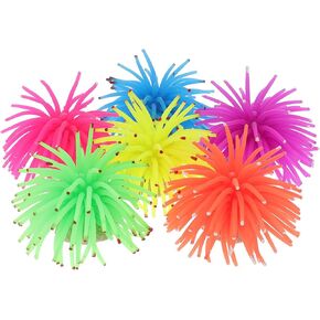 TEHAUX 6pcs 2.8 inch Artificial Sea Anemone, Soft Anemone Ornaments Assorted Colors Simulated Sea Urchins Terrarium Decoration for Aquarium Fish Tank Landscaping Aquarium Decoration