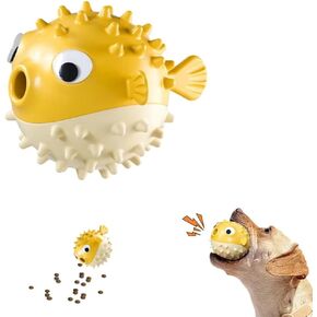 Interactive Dog Toys for Treat Dispensing Dog Chew Toys for Medium and Large Dogs,Educational Dog Toy (yellow)