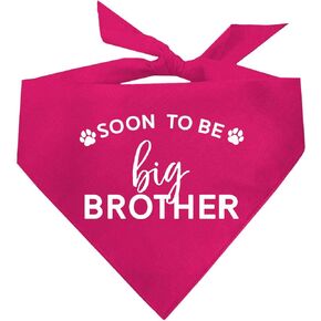 Soon to Be Big Brother Baby Announcement Dog Bandana (Black, OS 52)