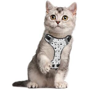 Space Galaxy Constellation Sun Moon Cat Harness and Leash Set Dog Vest Harness Pet Leash and Collar Set Pet Harness for Kitties Puppies Small Pets Outdoor Walking S