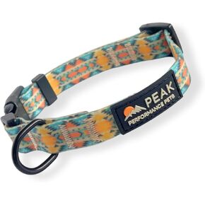 Overlook Waterproof Dog Collar | Medium Aqua/Orange Tribal, Durable, Comfortable | Large Puppies and Medium Dogs | Easy Clean, Odor Proof, Dirt Proof