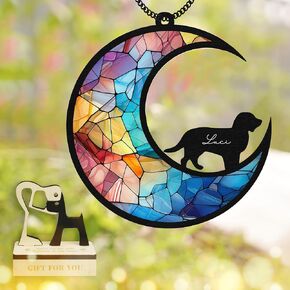 6'' Boykin Spaniel Dog Memorial Suncatcher & Pet Lover Sign Gift Personalized Dog Name Dog Memorial Ornament Window Car Hanging Pet of Loss Dog Sympathy Gifts for Dog Lovers SCD-B5-6-68