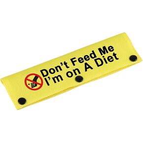 Funny Dog Leash Sleeve Don’t Feed Me I’M On A Diet Dog Leash Wrap Sleeve Alert Tag Pet Birthday Gift (Don’T Feed Me-YE Sleeve)