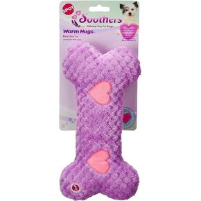 SPOT Soothers Warm Hug Bone - Calming Plush Dog Toy with Lavender Scented Beads, Removable Squeaker, Microwavable Warming Pouch, Separation Anxiety Relief, for Medium to Large Dogs and Puppies, 12in