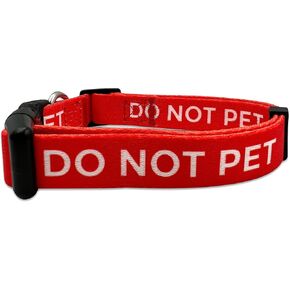 Do Not Pet Dog Collar - Prevents Accidents Warning Small Medium Large Dogs (Medium, Red)