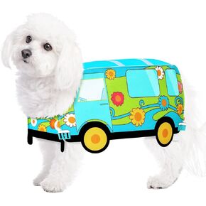 The Mysterious Car Pet Costume Shaggy Funny Car Bus Machine Dog Costumes for Pet Halloween Party, S