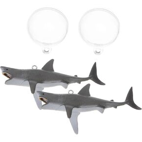 2 Sets Fish Tank Shark Decoration Ornament Sharks Floating Decor Statue Aquarium PVC
