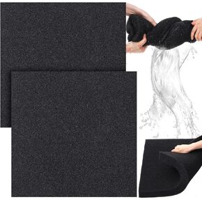 2 Pcs Aquarium Filter Foam Sponges Filter Media Pad 19.69 x 19.69 x 1.57 Inches Black Fish Tank Sponge Filter for Aquarium Aquatic Pet (50PPI)