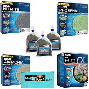 Inland Seas Fluval FX4 Canister Filter Media Upgrade Bundle (7 Items)