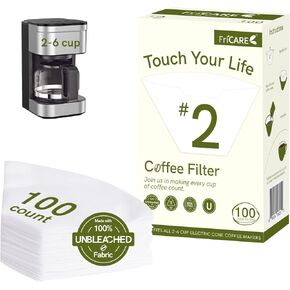 FriCARE Coffee Filters #4 for Ninja Coffee Maker 8-12 Cup Dualbrew Pro - Unbleached Disposable Coffee Filter - No-leak Confidence - Premium Cone Coffee Filter Replacement - White, 600 Ct