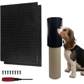 Soft Itch Relief Pad for Dog dog back scratcher for Relief Dog Itch Scratching Post Mat for All Season suitable Dog Massage Bed for Installation on Wall Garden Fence Sofa （2 PCS）