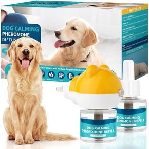 Dog Calming Diffuser, Dog Calming Pheromones Diffuser for Dog, 3-in-1 Calming Plug-in for Dog with 1 Diffuser + 2 Refills, 60 Days Anxiety Relief Stress Appeasing Pheromone Diffuser to Calm Dogs