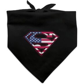 Superman USA American Flag Shield Logo Dog Pet Bandana