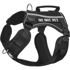 OneTigris Breathable Tactical Dog Harness for Large Dogs, Mesh Design Service Dog Vests Harness Medium Sized, Outdoor No Pull Vest with Light Reflective Trim